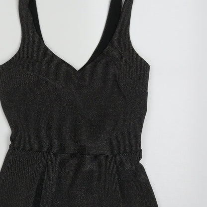 River Island Womens Black  Polyester Basic Tank Size 8 V-Neck