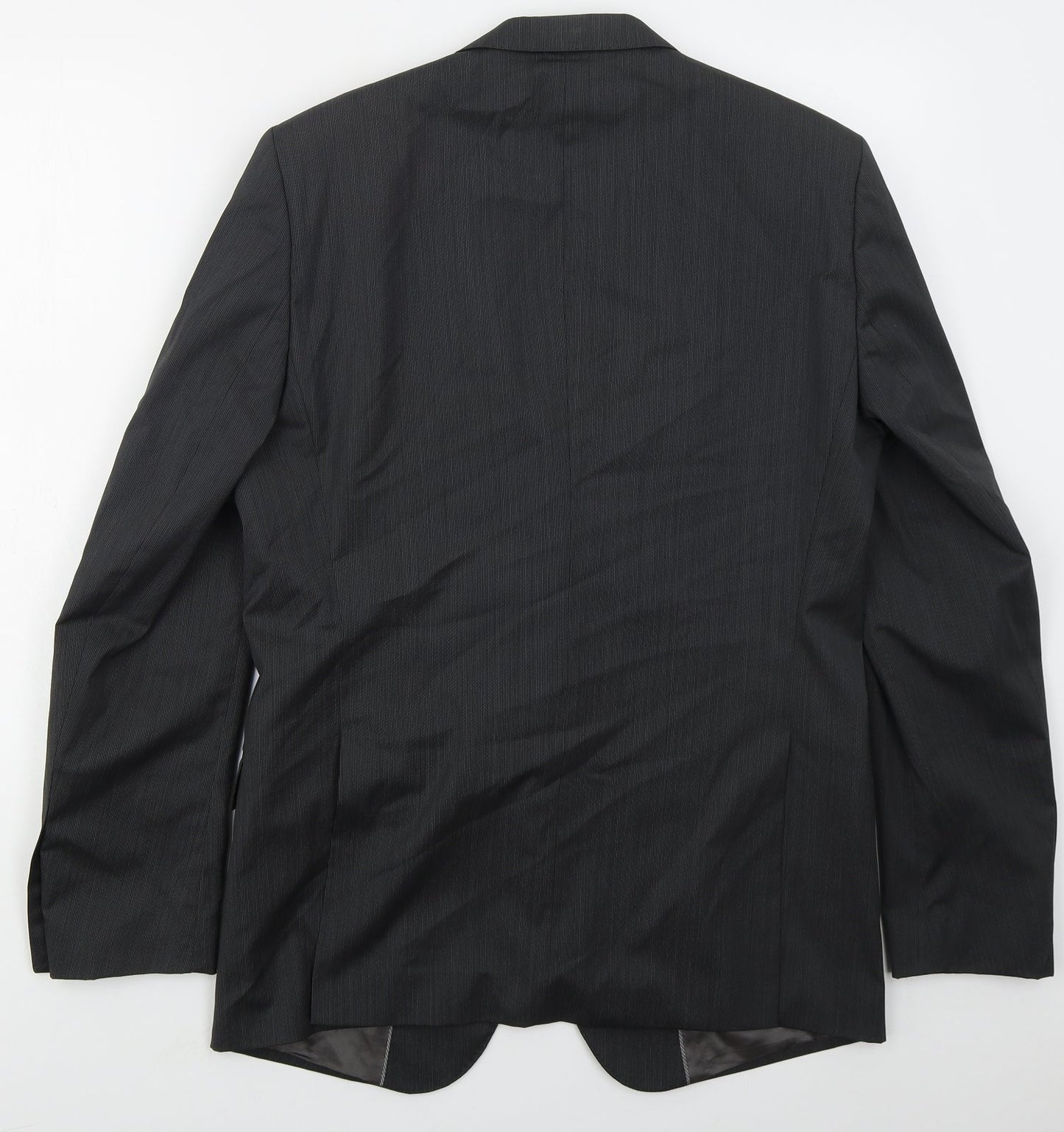Zara Mens Grey Striped Wool Jacket Suit Jacket Size 40