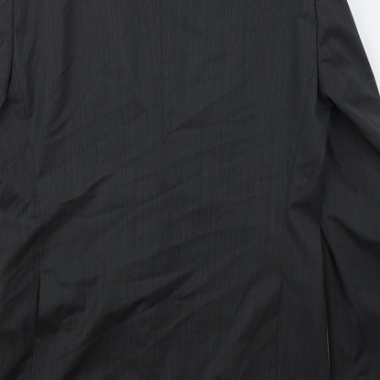 Zara Mens Grey Striped Wool Jacket Suit Jacket Size 40