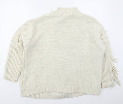 Preloved Marks and Spencer Womens Beige Mock Neck  Acrylic Pullover Jumper Size L - Back