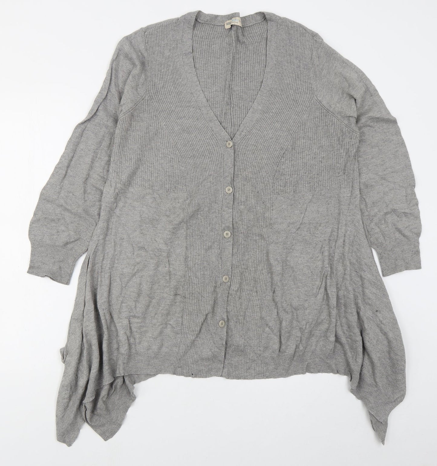 Marks and Spencer Womens Grey V-Neck  Viscose Cardigan Jumper Size 20