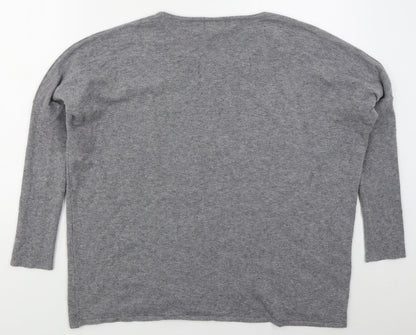 Preloved Casamia Womens Grey Round Neck  Polyester Pullover Jumper Size L   - Tiger - Back