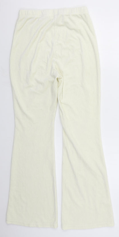 Preloved H&M Womens Ivory  Cotton Trousers  Size M L30 in Regular - Back