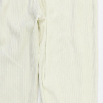 Preloved H&M Womens Ivory  Cotton Trousers  Size M L30 in Regular - Label