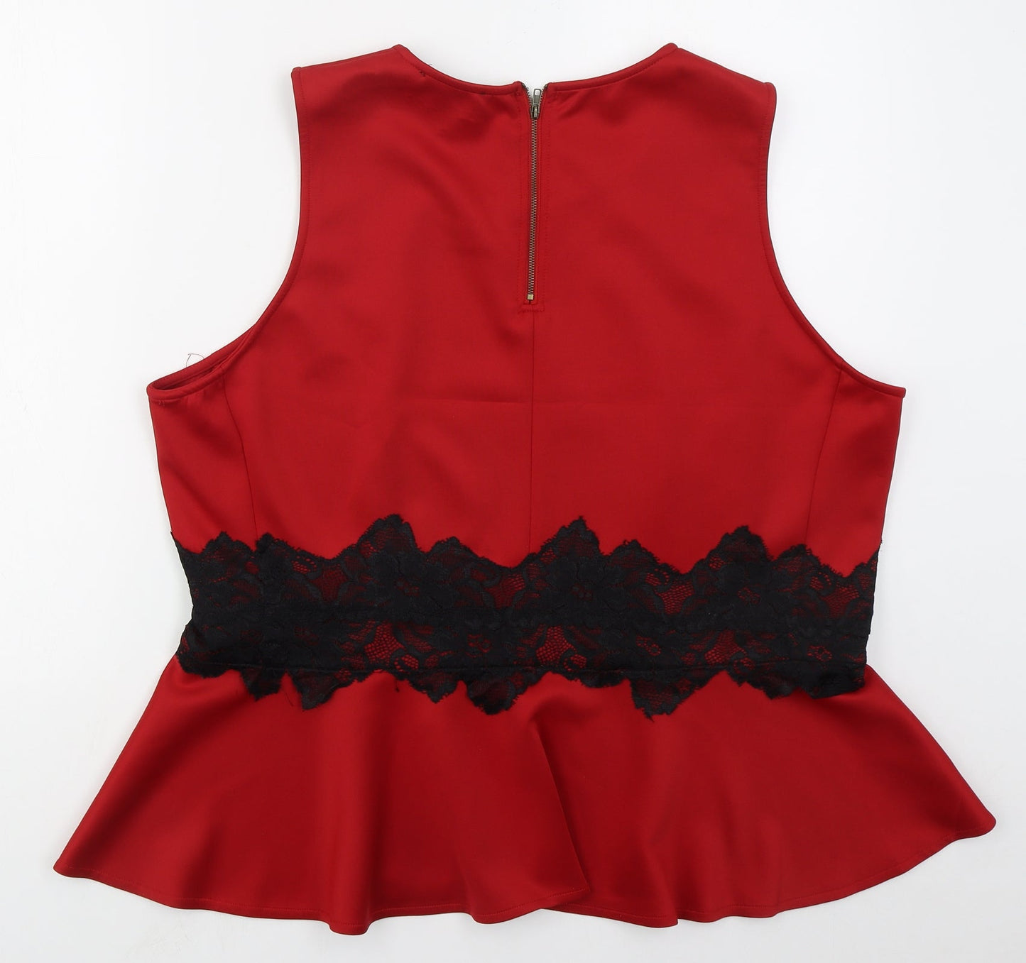 AX Paris Womens Red  Polyester Basic Tank Size 22 Round Neck