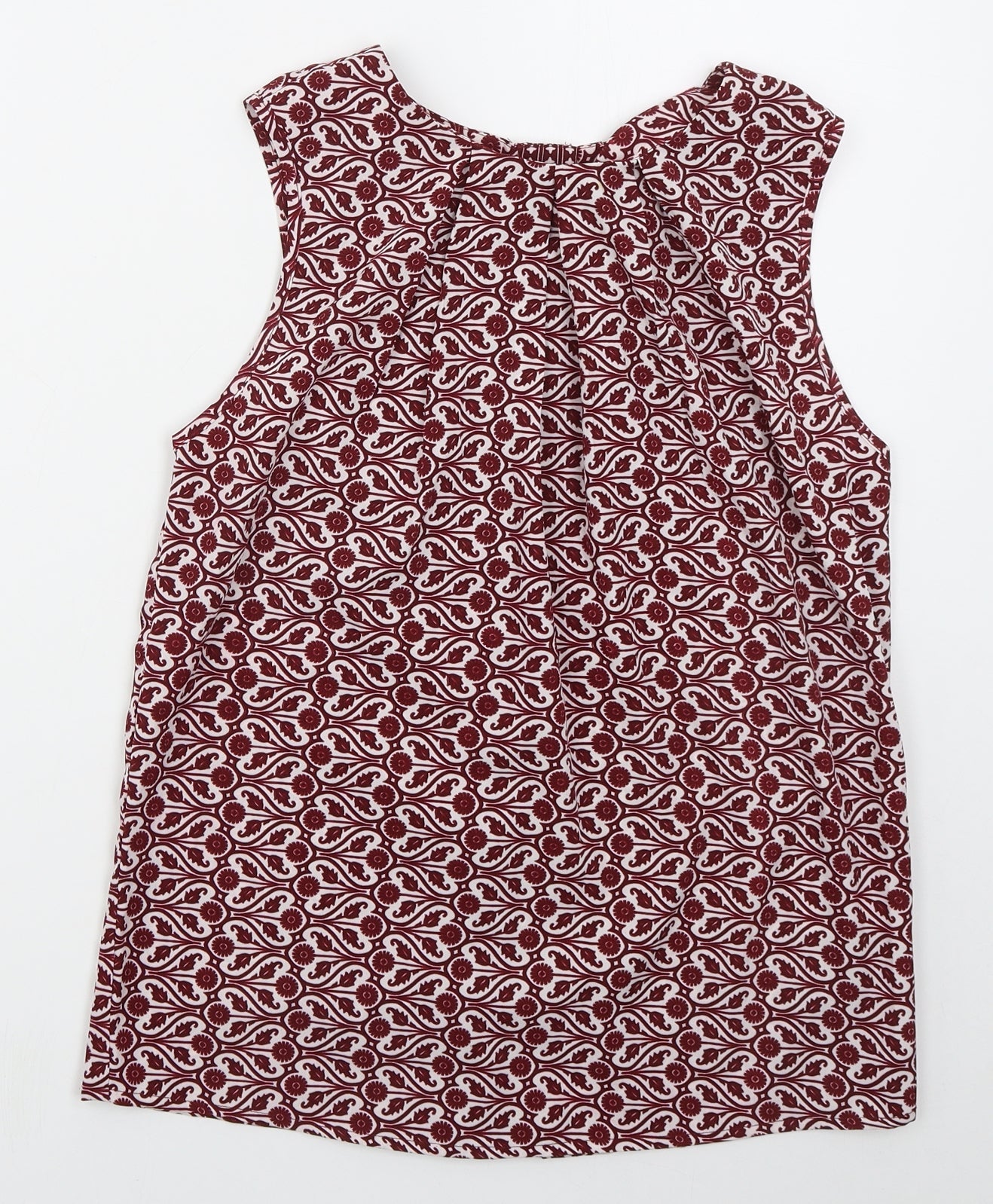 Influence Womens Red Geometric Polyester Basic Tank Size 8 Round Neck