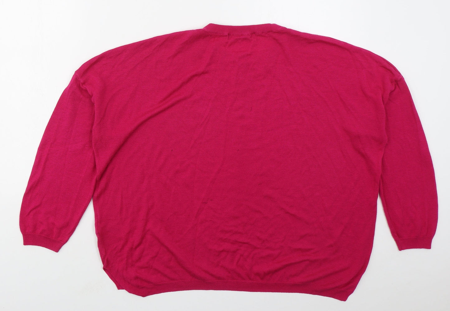 Marks and Spencer Womens Pink Crew Neck  Acrylic Pullover Jumper Size 12