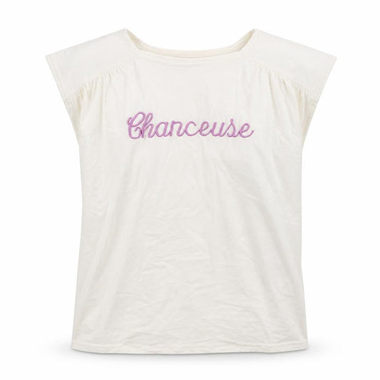 Emi Jo Womens White  Cotton Basic T-Shirt Size S Round Neck - Chanceuse