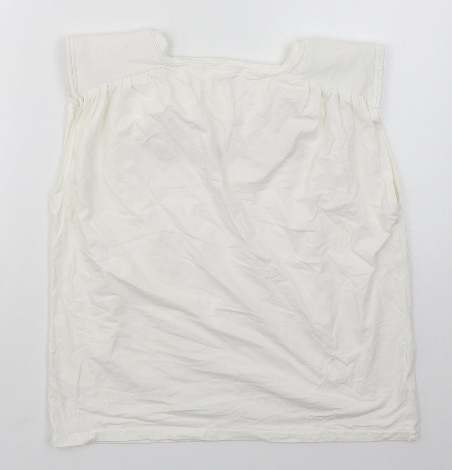 Emi Jo Womens White  Cotton Basic T-Shirt Size S Round Neck - Chanceuse