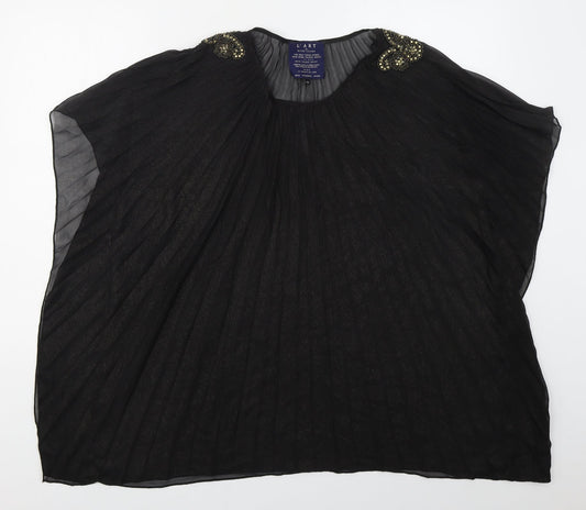 River Island Womens Black  Polyester Basic Blouse Size 10 Round Neck