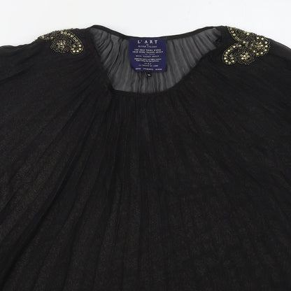 River Island Womens Black  Polyester Basic Blouse Size 10 Round Neck