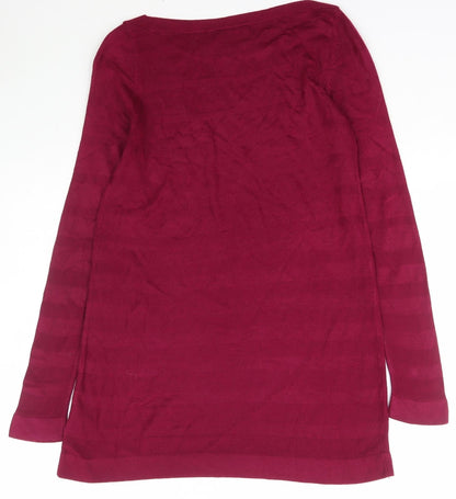 Marks & Spencer Womens Purple Boat Neck  Acrylic Pullover Jumper Size 12