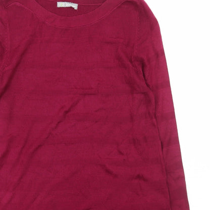 Marks & Spencer Womens Purple Boat Neck  Acrylic Pullover Jumper Size 12