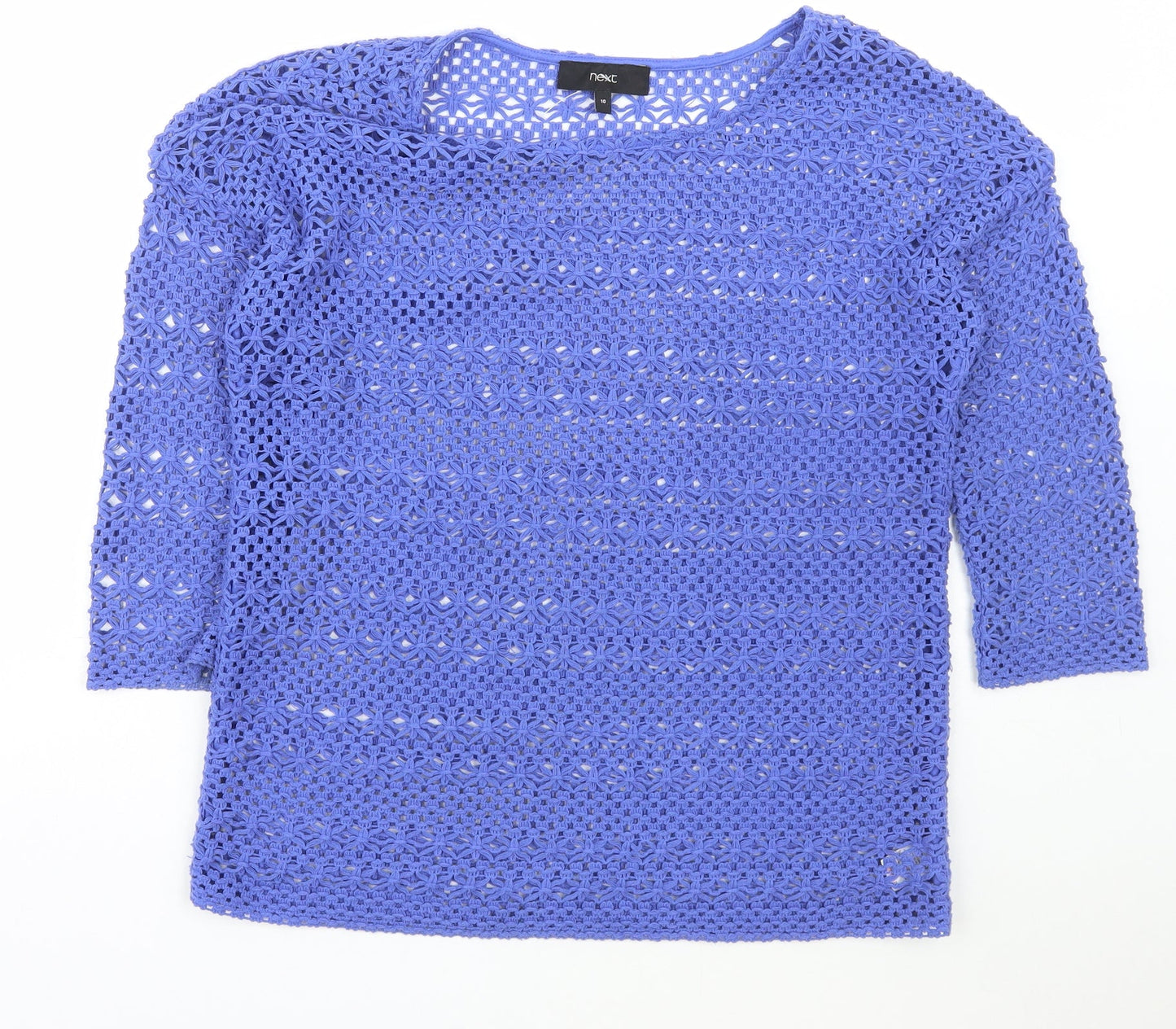 NEXT Womens Blue Boat Neck  Polyester Pullover Jumper Size 10