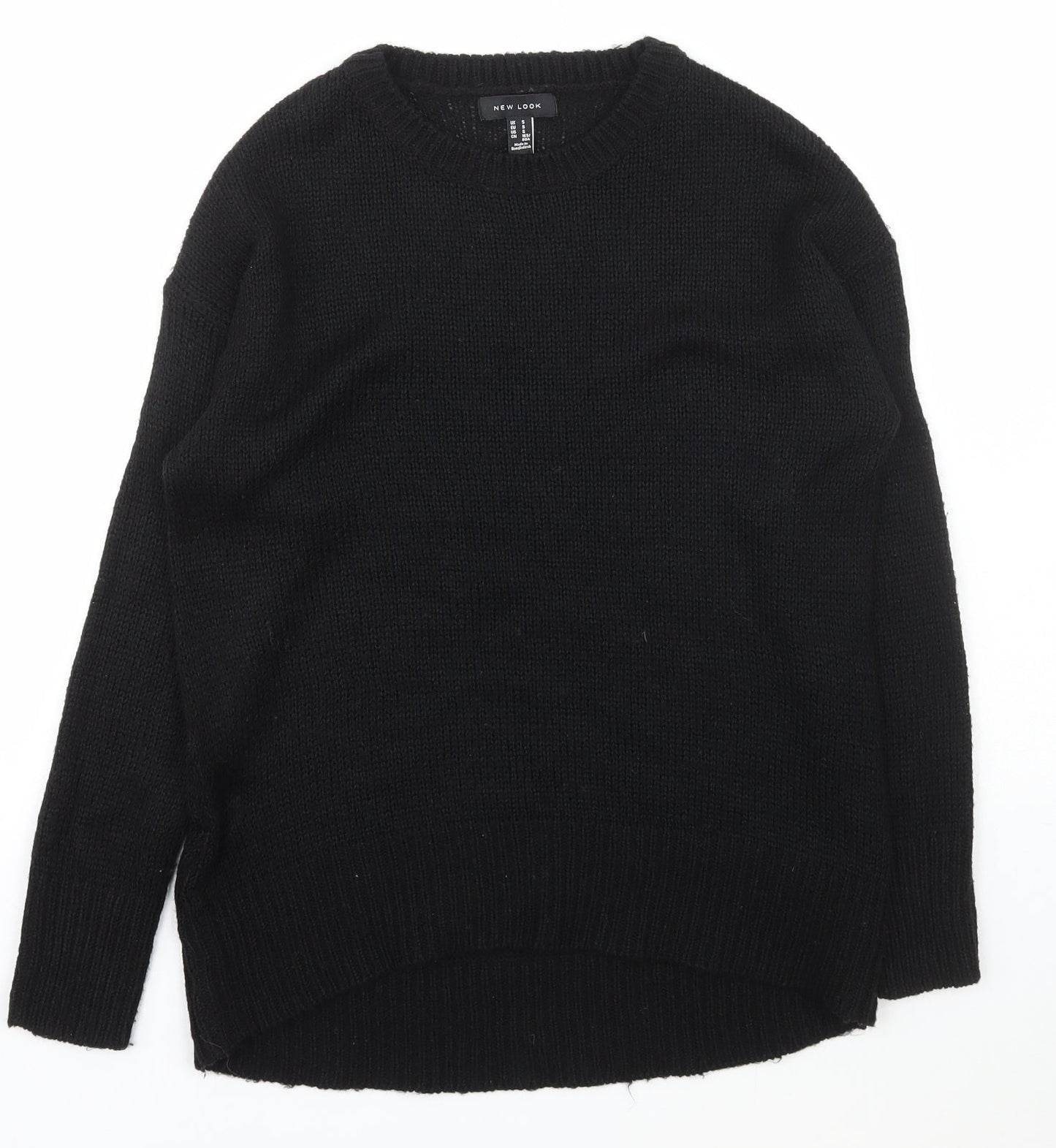 New Look Womens Black Scoop Neck  Acrylic Pullover Jumper Size S