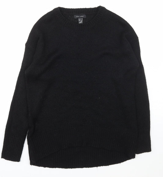 New Look Womens Black Scoop Neck  Acrylic Pullover Jumper Size S