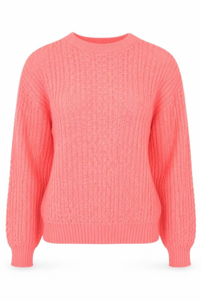 LKY Womens Pink Scoop Neck  Acrylic Pullover Jumper Size M