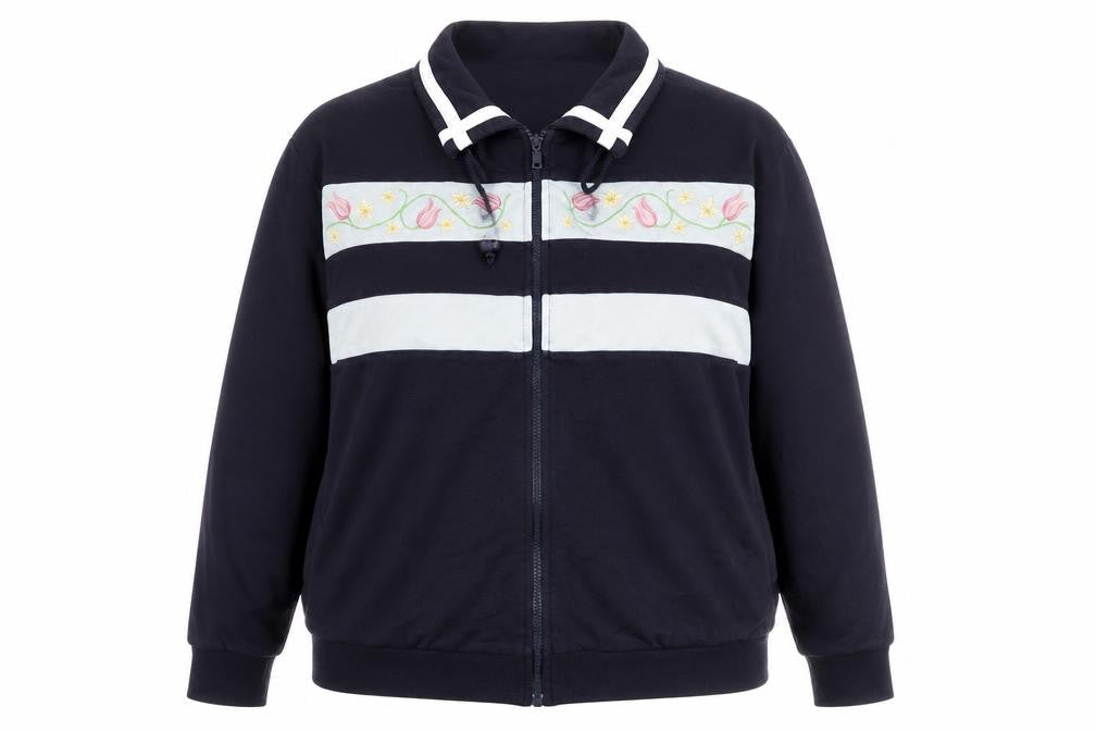 DASH Womens Blue Collared  Cotton Full Zip Jumper Size 18