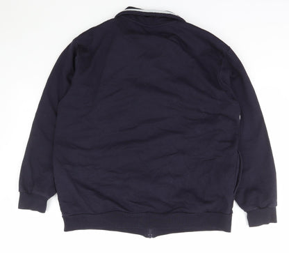 Dash Womens Blue Collared  Cotton Full Zip Jumper Size 18