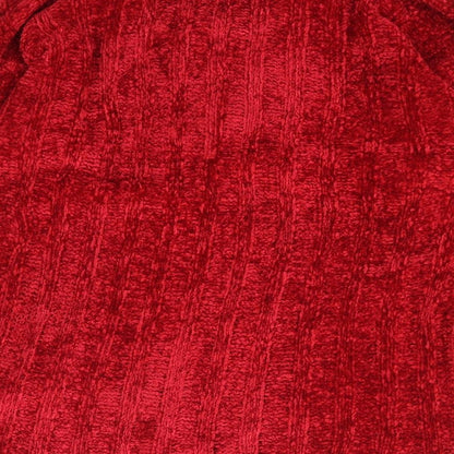 Essentials Womens Red Collared  Acrylic Pullover Jumper Size L