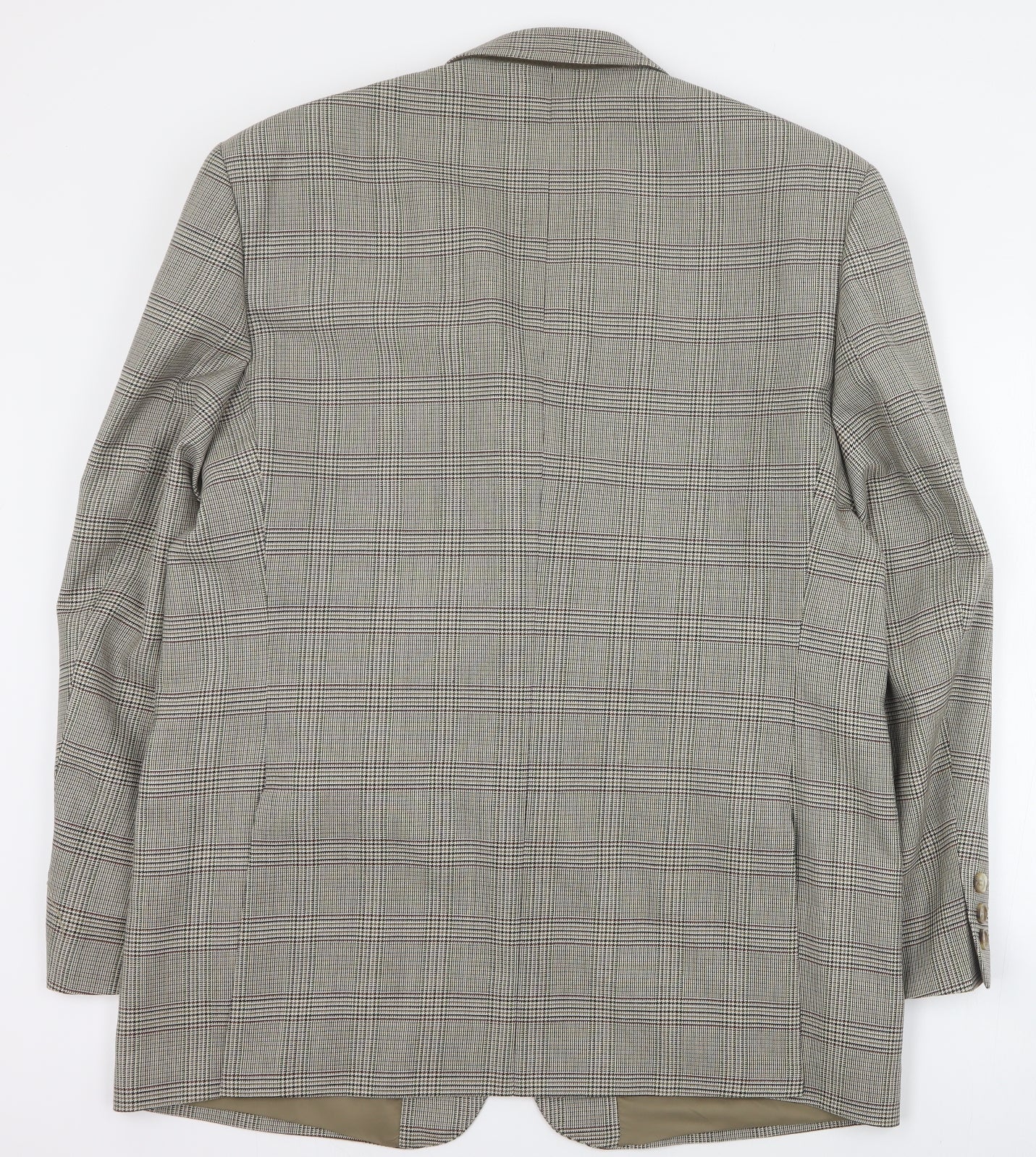 Westbrook Mens Brown Plaid Polyester Jacket Suit Jacket Size L