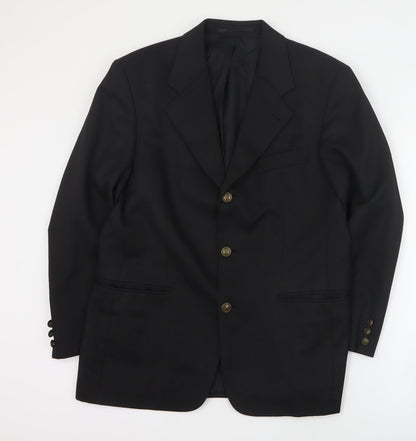 Canada Mens Black  Polyester Jacket Suit Jacket Size M