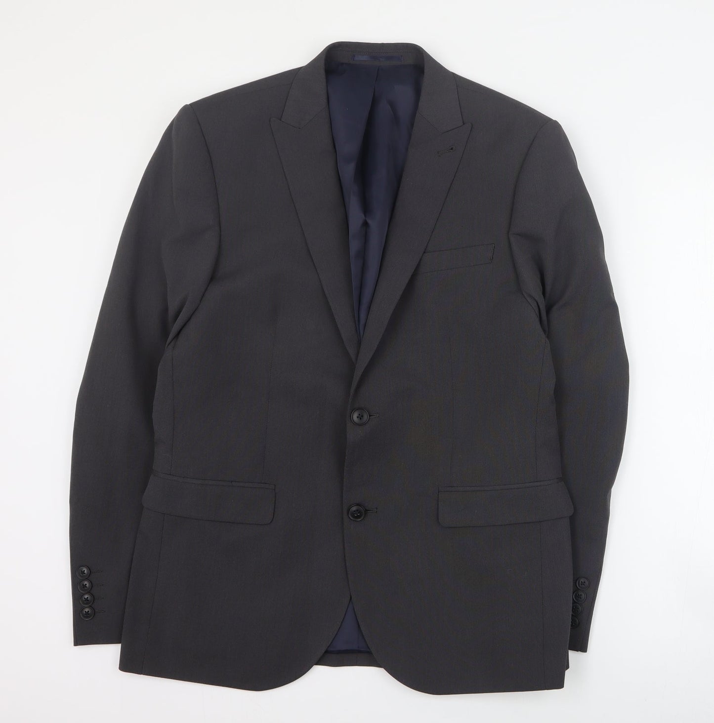 NEXT Mens Grey  Polyester Jacket Suit Jacket Size L