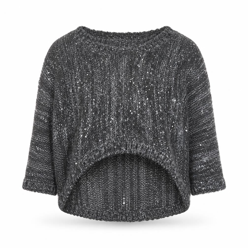 New Look Girls Grey Round Neck  Acrylic Pullover Jumper Size 14-15 Years  Pullover