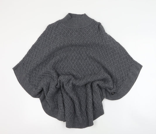 Ameryllis Womens Grey High Neck  Viscose Pullover Jumper Size M