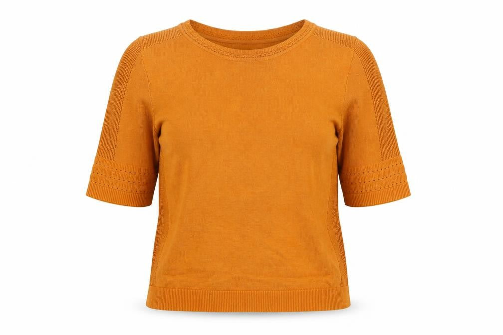 Per Una Womens Orange Round Neck  Acrylic Pullover Jumper Size S