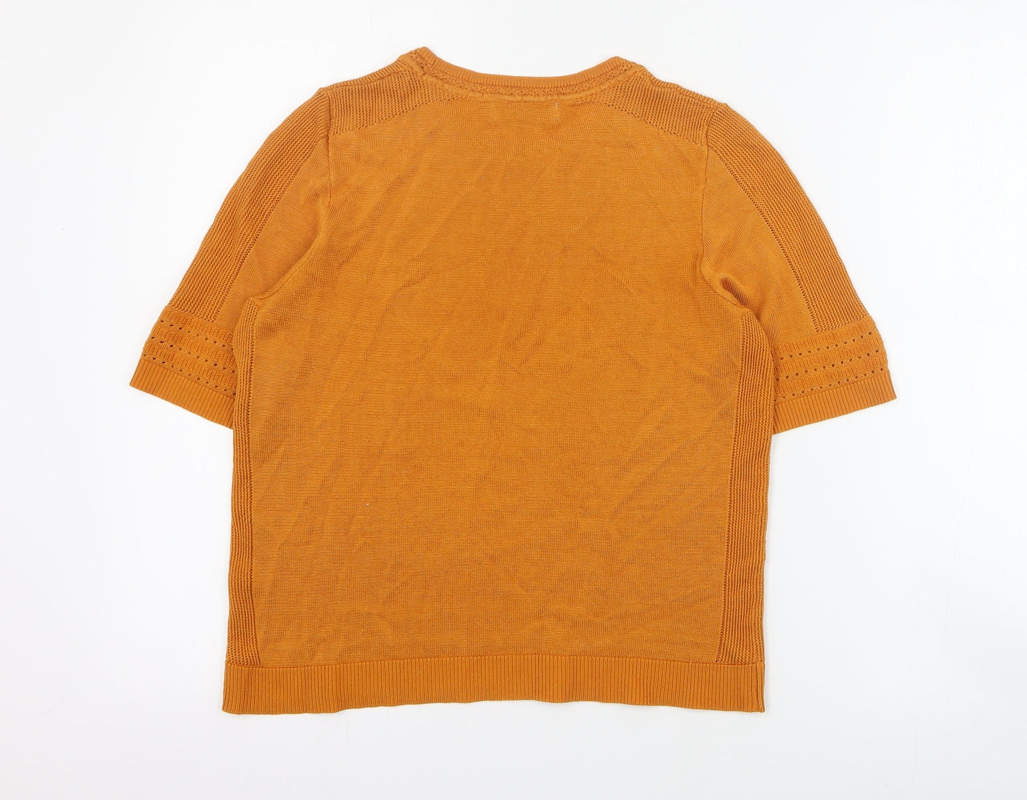 Per Una Womens Orange Round Neck  Acrylic Pullover Jumper Size S