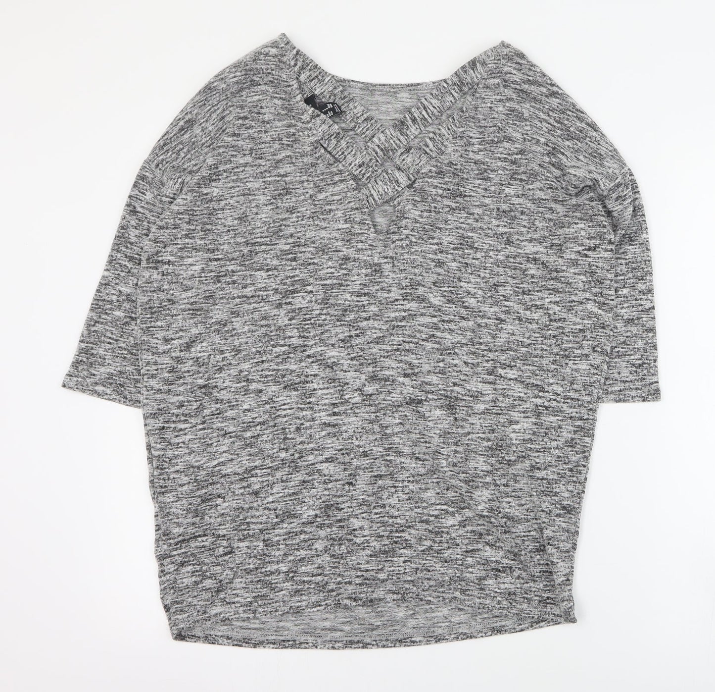 New Look Womens Grey Round Neck  Viscose Pullover Jumper Size S