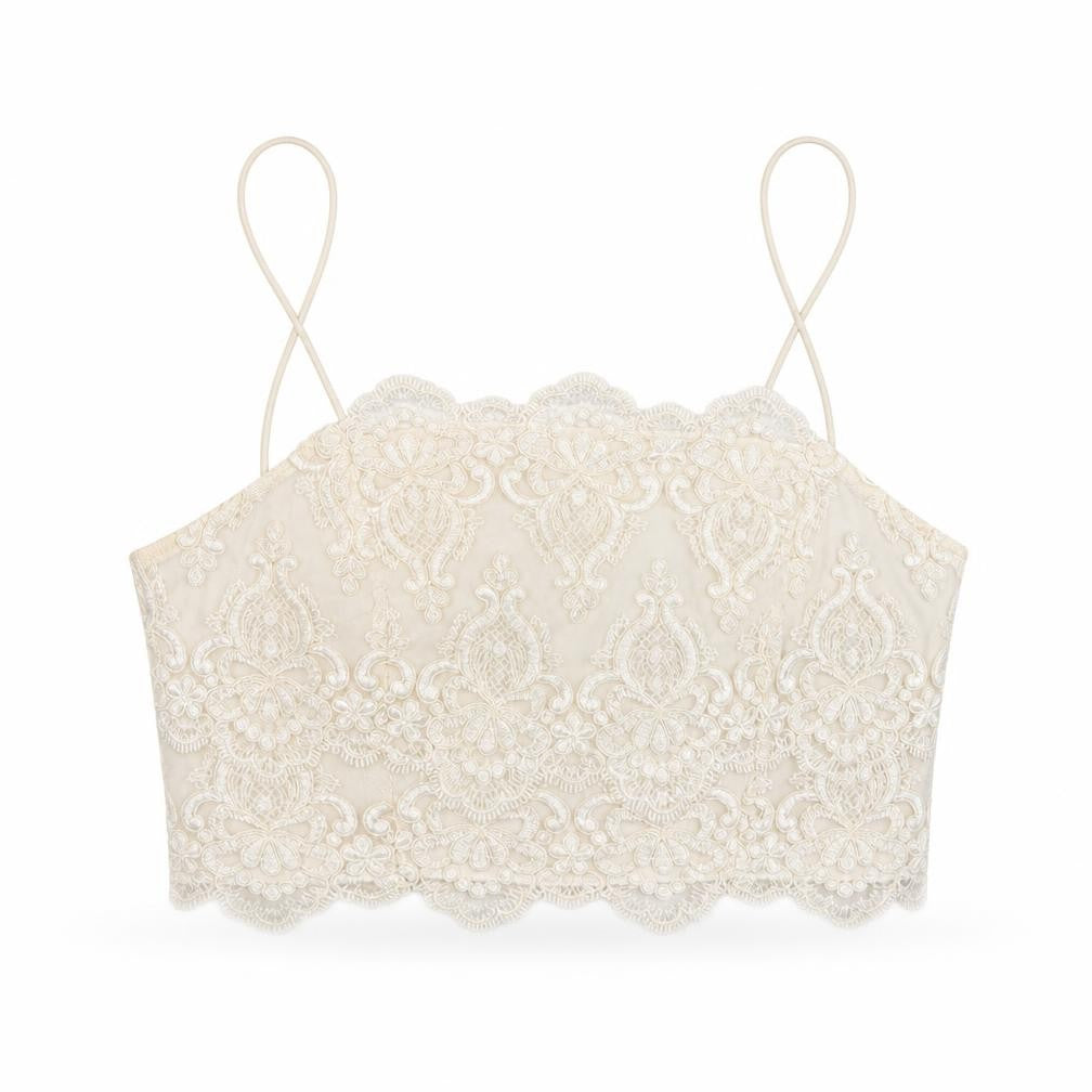 Topshop Womens White Geometric Polyester Camisole Tank Size 12 Square Neck
