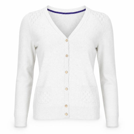Debenhams Womens Grey V-Neck  Cotton Cardigan Jumper Size 12