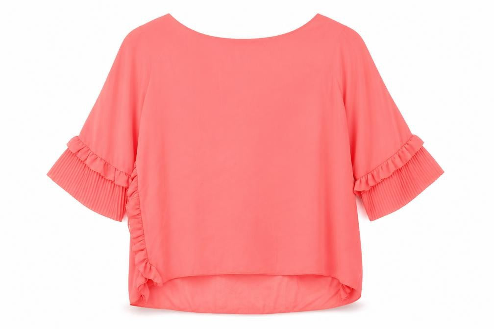 Quiz Womens Pink  Polyester Basic Blouse Size M Round Neck