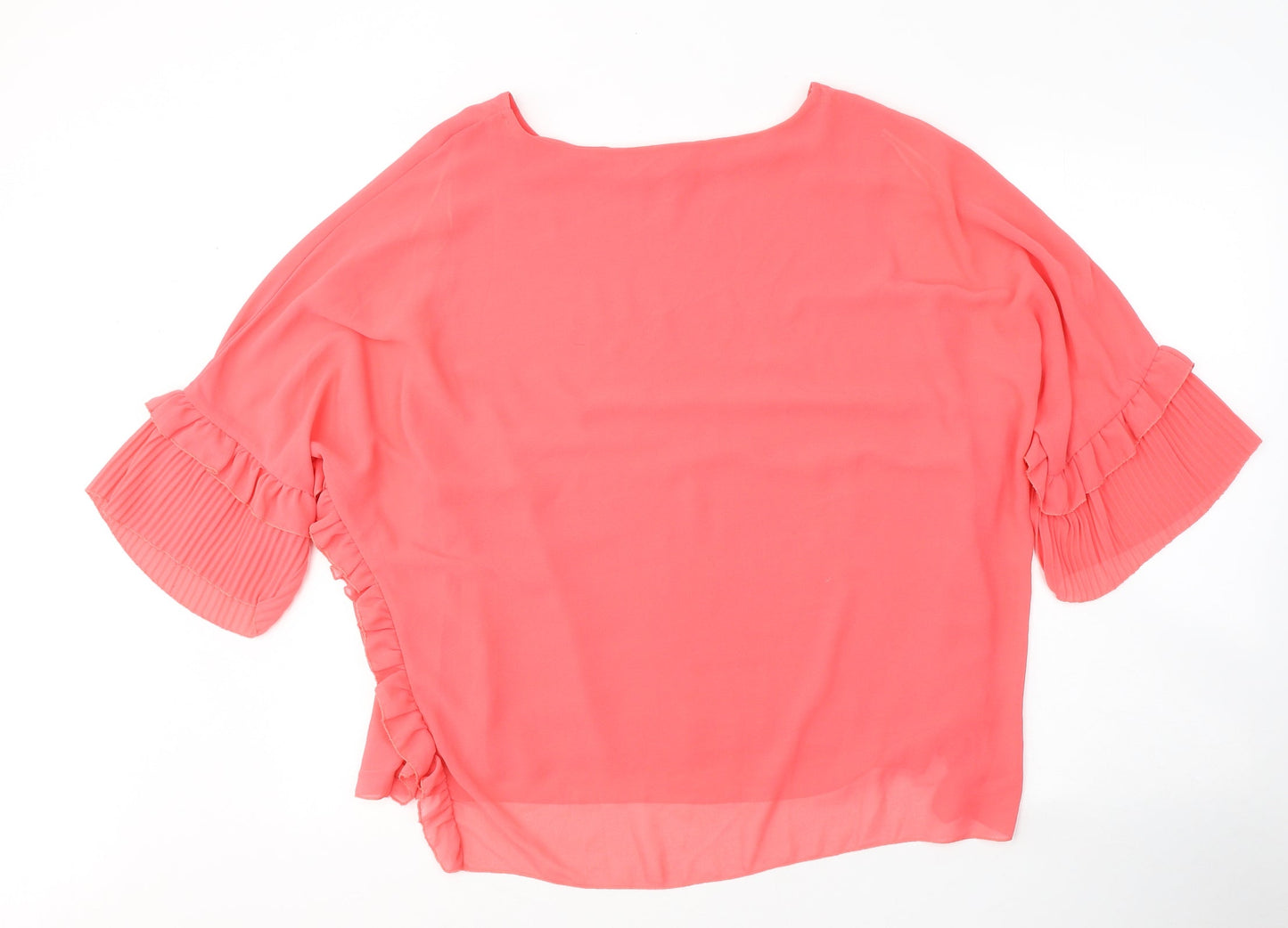 Quiz Womens Pink  Polyester Basic Blouse Size M Round Neck