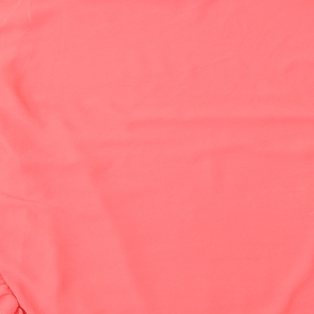Quiz Womens Pink  Polyester Basic Blouse Size M Round Neck