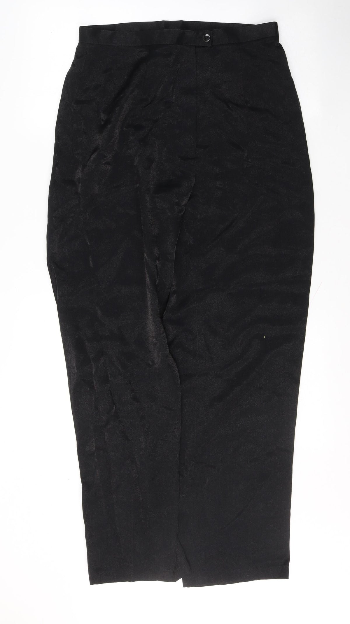 Preworn Womens Black  Viscose Trousers  Size 14 L31 in Regular Button