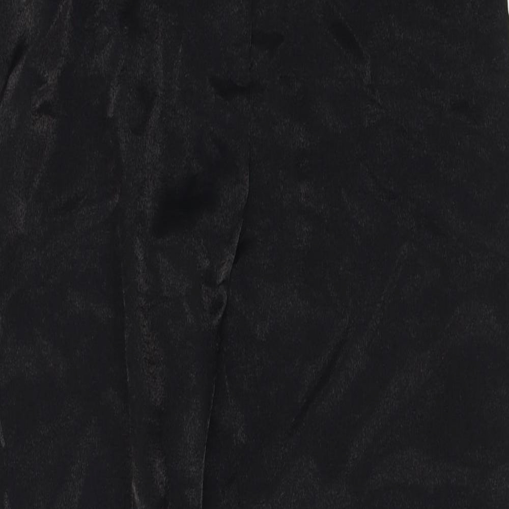 Preworn Womens Black  Viscose Trousers  Size 14 L31 in Regular Button