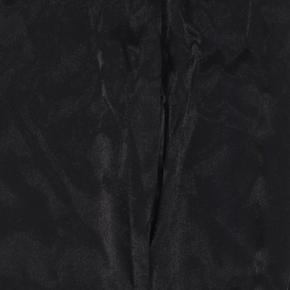 Preworn Womens Black  Viscose Trousers  Size 14 L31 in Regular Button