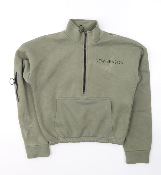 Select Womens Green  Cotton Pullover Sweatshirt Size S  Pullover - New Season