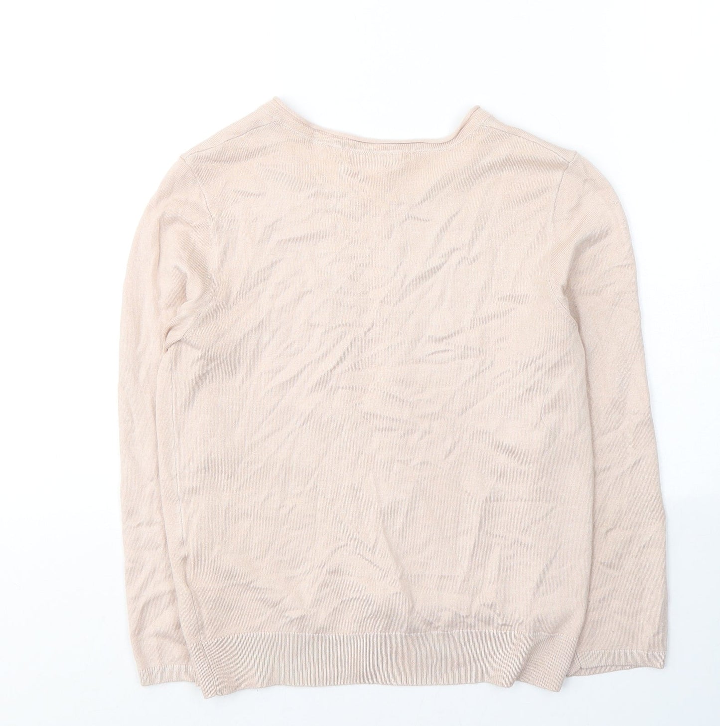 H&M Womens Pink Round Neck  Acrylic Cardigan Jumper Size XS