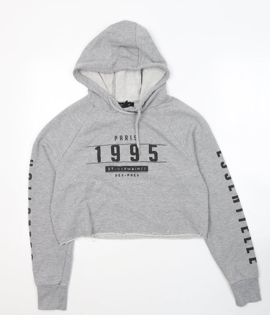 New Look Girls Grey  Cotton Pullover Hoodie Size 10 Years  Pullover - 1995