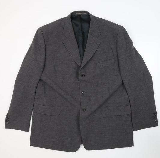 Brooke Taverner    Mens Grey  Polyester Jacket Suit Jacket Size 48
