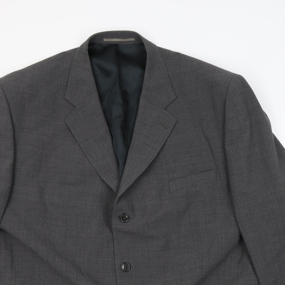 Brooke Taverner    Mens Grey  Polyester Jacket Suit Jacket Size 48
