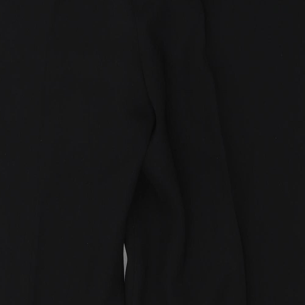 Marks and Spencer Womens Black  Polyester Trousers  Size 16 L26 in Regular Button