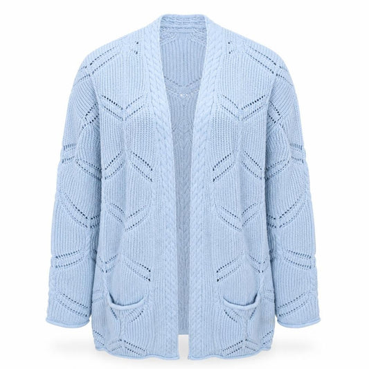 Kaleidoscope Womens Blue V-Neck  Viscose Cardigan Jumper Size 12