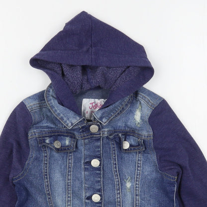 Preloved Justice Girls Blue   Jacket  Size 8 Years  Snap - Detail