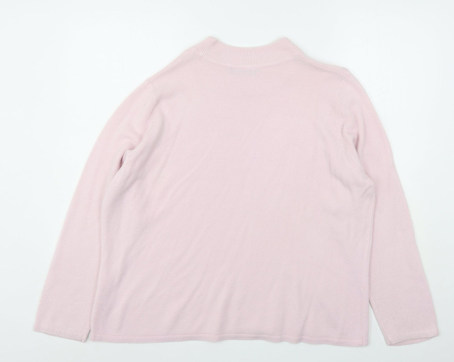 Bonmarché Womens Pink Round Neck  Acrylic Pullover Jumper Size XL