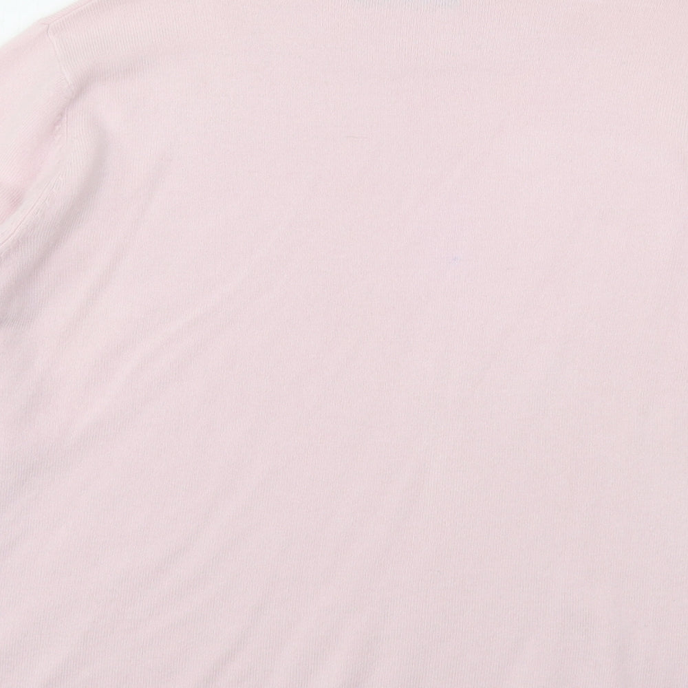 Bonmarché Womens Pink Round Neck  Acrylic Pullover Jumper Size XL